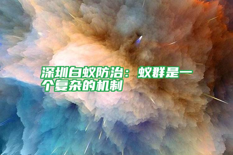 深圳白蟻防治:蟻群是一個復雜的機制