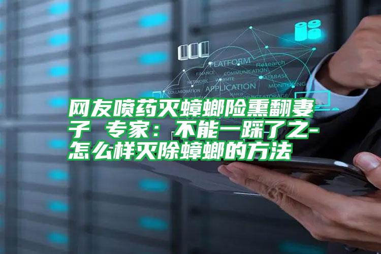 網(wǎng)友噴藥滅蟑螂險熏翻妻子 專家:不能一踩了之-怎么樣滅除蟑螂的方法