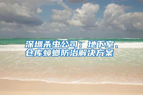 深圳殺蟲(chóng)公司:地下室、倉(cāng)庫(kù)蟑螂防治解決方案