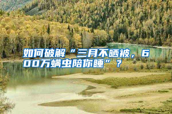如何破解“三月不曬被,600萬(wàn)螨蟲陪你睡”?